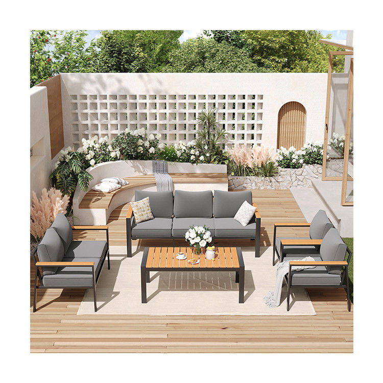 Moderno mobili da giardino in metallo da 7 posti Set per divani e mobili da patio per esterni