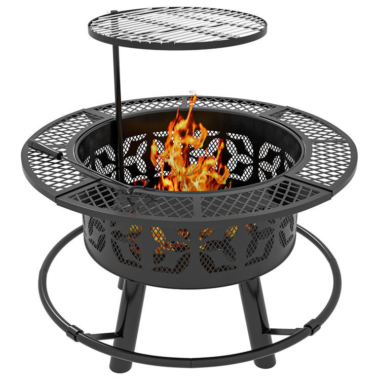 riscaldamento esterno portabile acciaio rotondo legno ardente camino carbone barbecue griglia fuoco fossa bruciatore kit