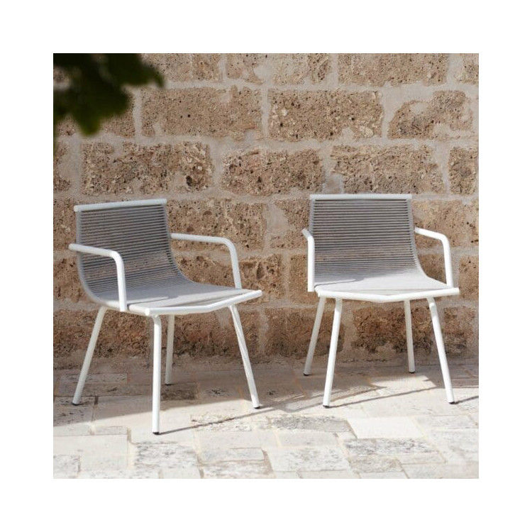 Metallico Set da giardino minimalista AJUNION Sedie da pranzo in alluminio