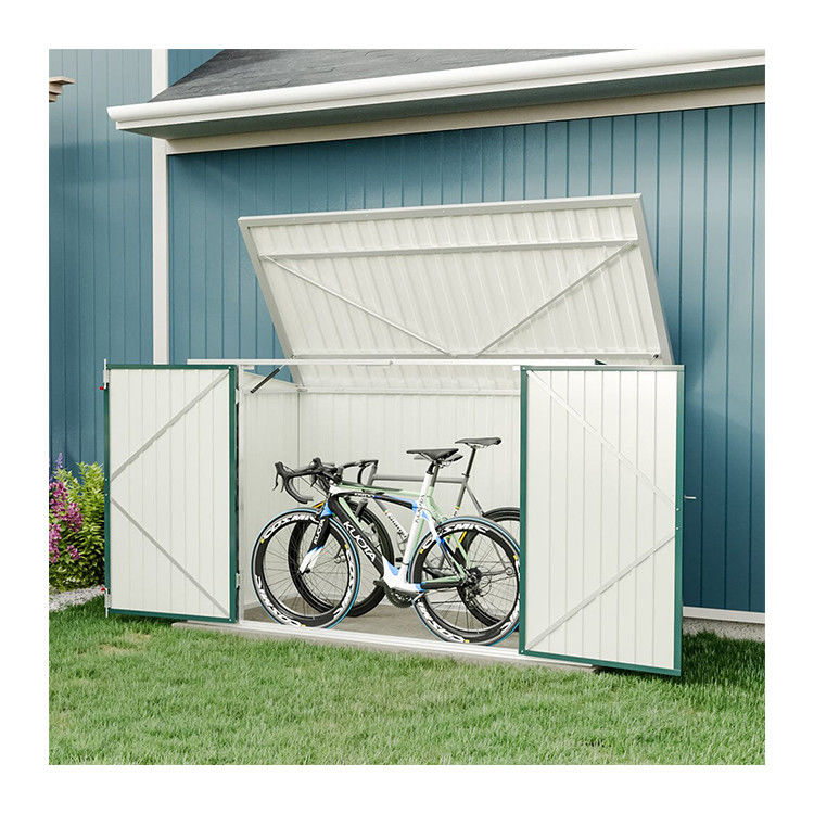 Countyard Storage Shed AJUNION 7ft Steel Metal Bike Shed con porta chiudibile e ventola