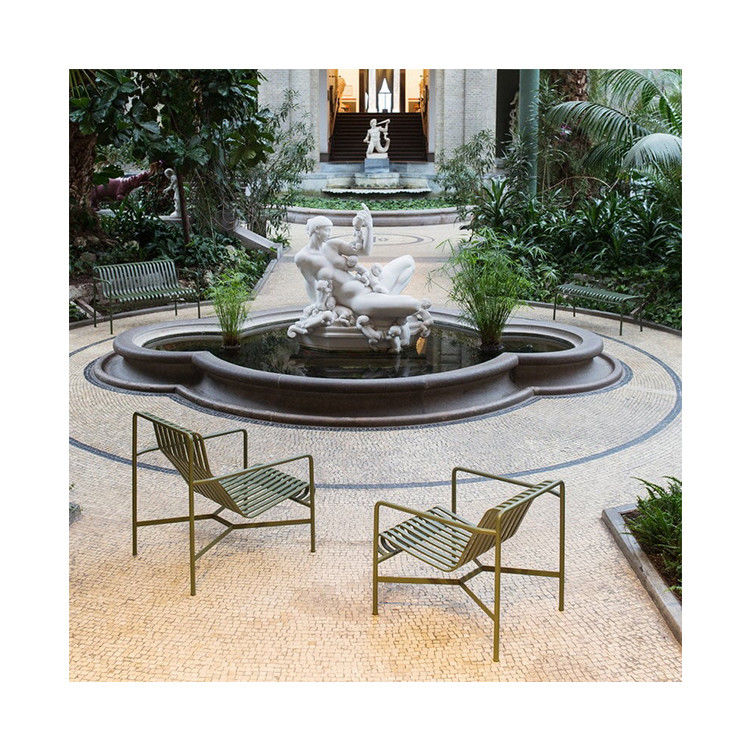 AJUNION Arredamento esterno in metallo Sedia per patio in cortile Sedia salotto in acciaio minimalista per giardino