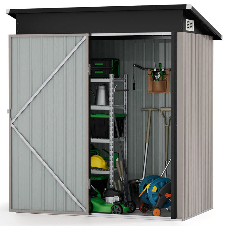 Piccolo giardino Metal Steel Storage House Outdoor Backyard Portable Waterproof Bike Shed