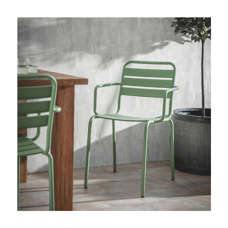 Modern Design AJUNION Sedie da giardino in acciaio metallo in H85 x W52 x D47cm Dimensioni