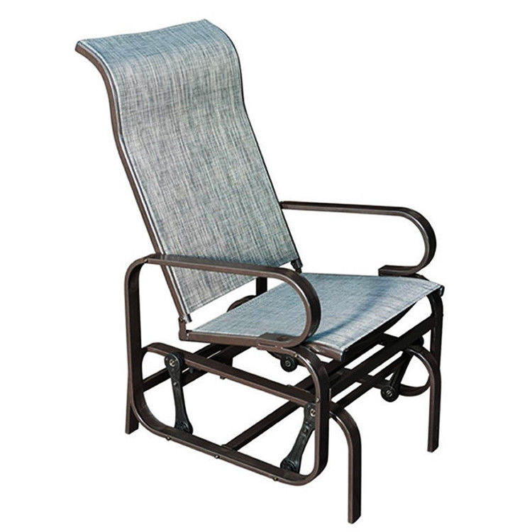 Metal Frame Outdoor Bistro Patio Garden Single Rocking Lounge Chair con logo personalizzato