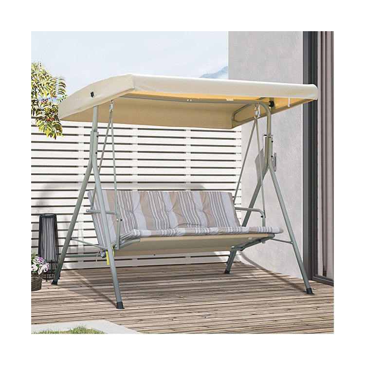 Moderno design AJUNION 3 posti a sedere Outdoor Metal Frame Patio Swing Divano Swing Letto Poltrona