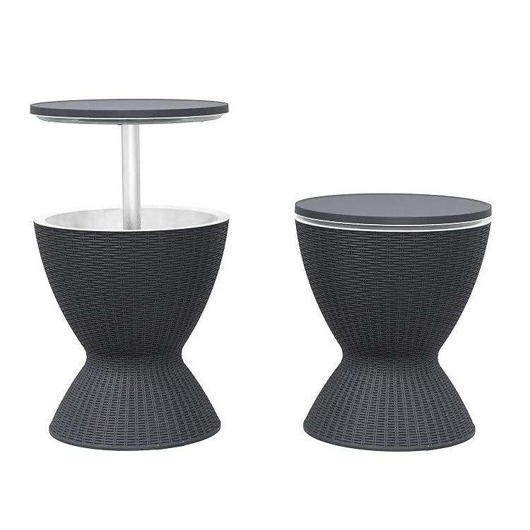 48.5*48.5*57.5cm Logo personalizzato Ice Cooler Lift Top Coffee Wine Beer Table per campeggio all'aperto