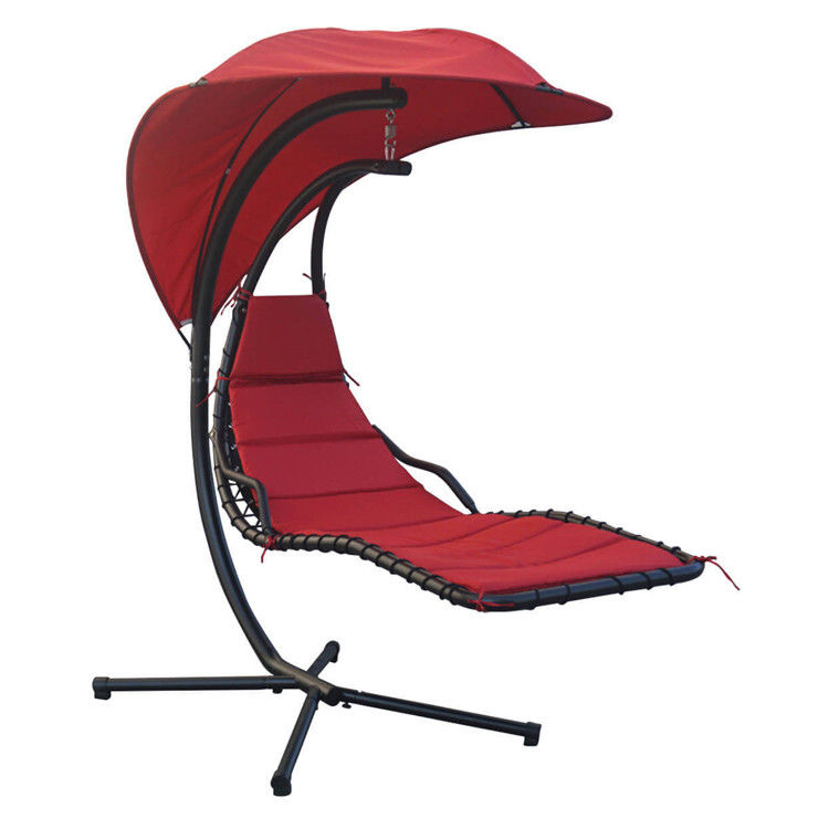 Aggiornare il tuo patio Modern Metal Stand Amaca Swing Chair con cuscino e tetto solare