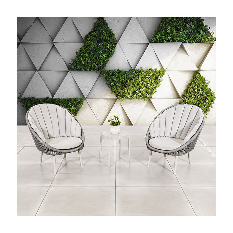 Arredamento da giardino per balcone a corda 3 pezzi salotto in alluminio set con tavolo laterale da AJUNION