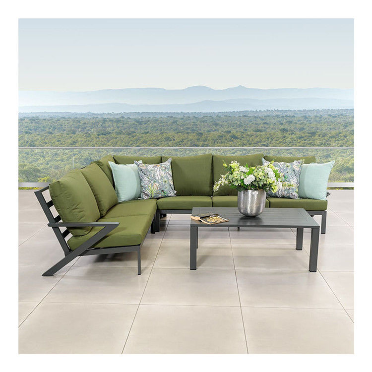 AJUNION Cornice in alluminio Divano d'angolo esterno Set di salotto Set di mobili per giardino sezionale