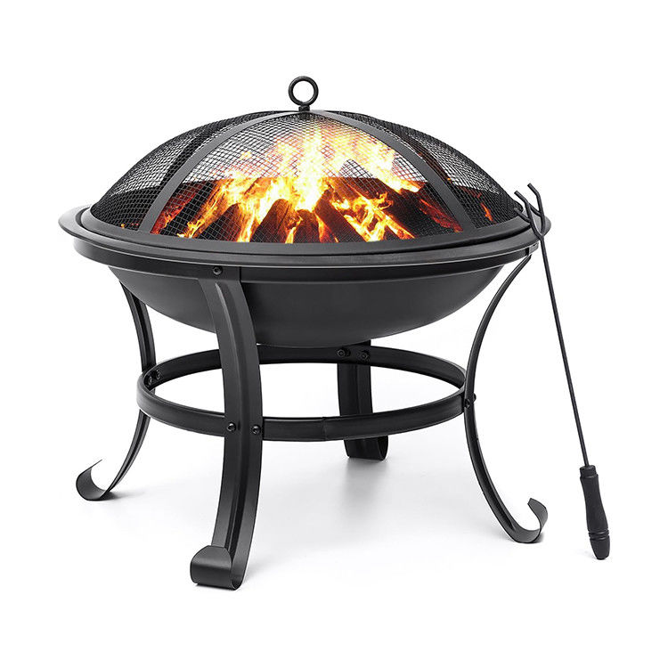 Fuoco a legna rotondo in acciaio per barbecue in giardino e nel cortile