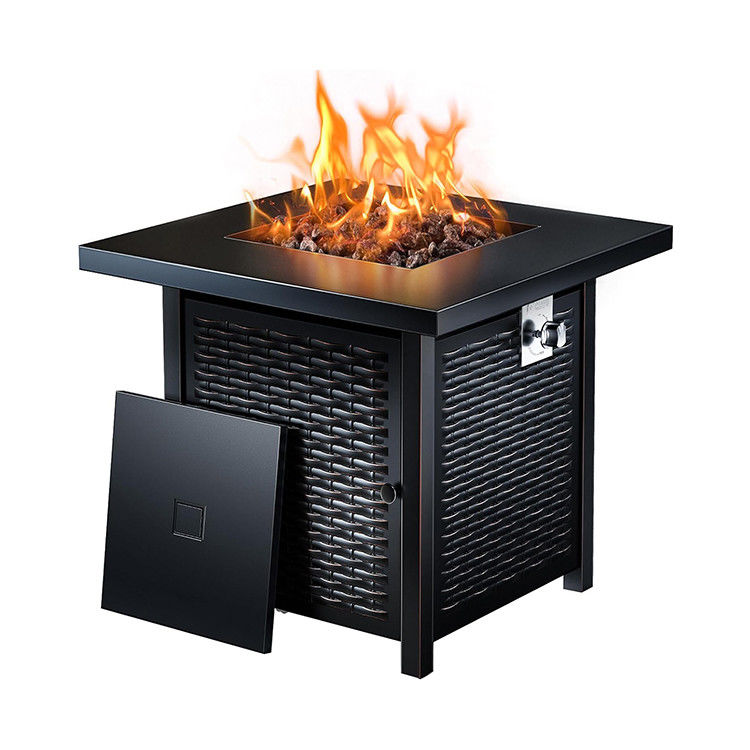 28"D x 28"W x 25"H Quadratura Esterno Tavolo Fuoco a Propano 50000 BTU Acciaio Senza Fumo