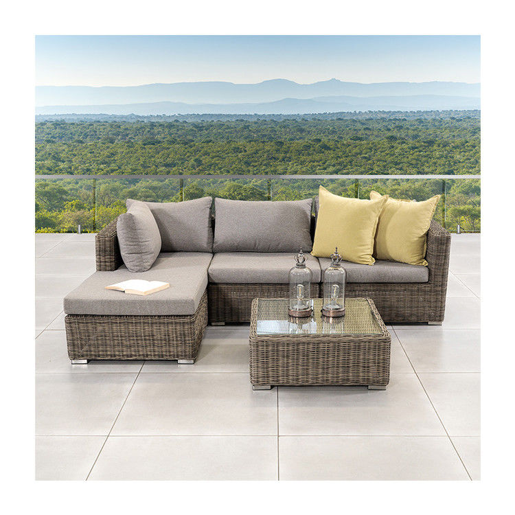Mobili per esterni AJUNION Set giardino moderno PE Rattan Mobili per patio Set di vucca rotonda
