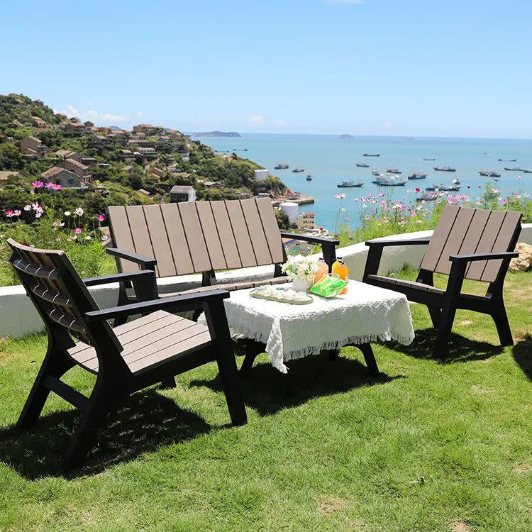 Set giardino nordico per patio esterno Balcone caffè Tavolo da pranzo e sedia da caffè in plastica