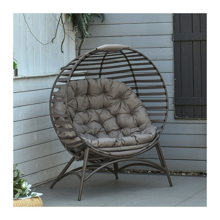 Aggiornate il vostro patio con AJUNION 2 Sedie Uovo Poltabile Cornice in acciaio Design moderno