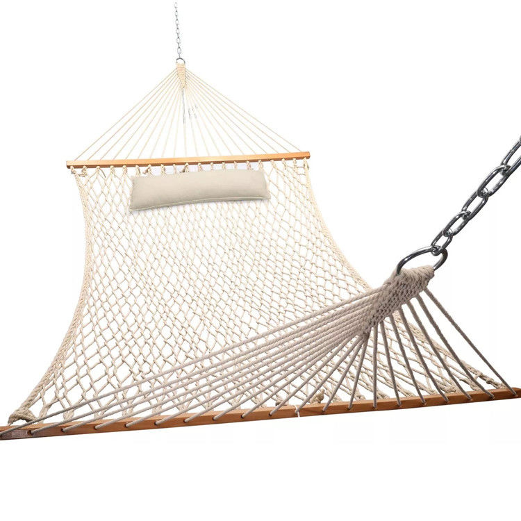 Comodo portatile pieghevole rete di corda di cotone Letto di amaca per campeggio giardino interno esterno