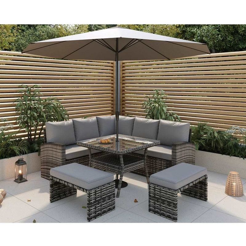 PE Rattan per tutti i periodi di tempo Set mobili da giardino Set divano d'angolo all'aperto