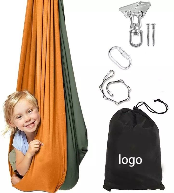 Imballaggio per la posta Bambini Bambini Doppia terapia Sensoriale Aerea Yoga Amaca Swing Logo personalizzato