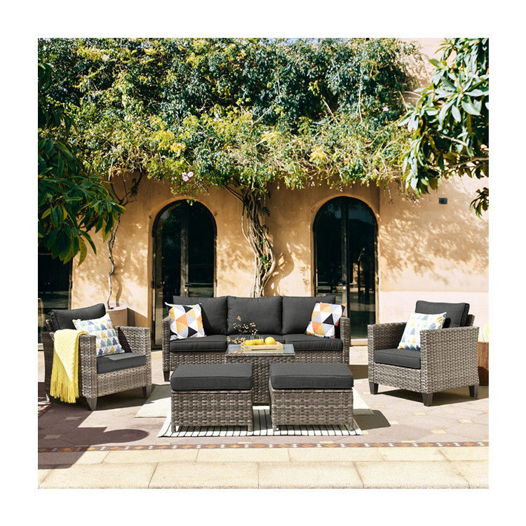 AJUNION PE Rattan Outdoor Lounge Sofa Set per il tuo giardino 16,2' H X 23,62' W X 21,85' D