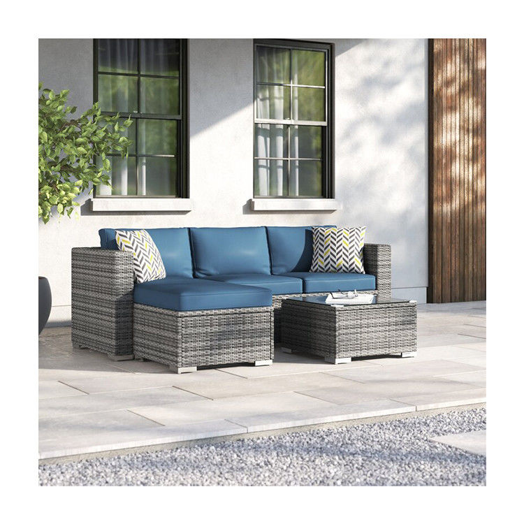 Divano di rotino Set salotto sezionale 24' H X 78' W X 50.78' D per il relax all'aria aperta
