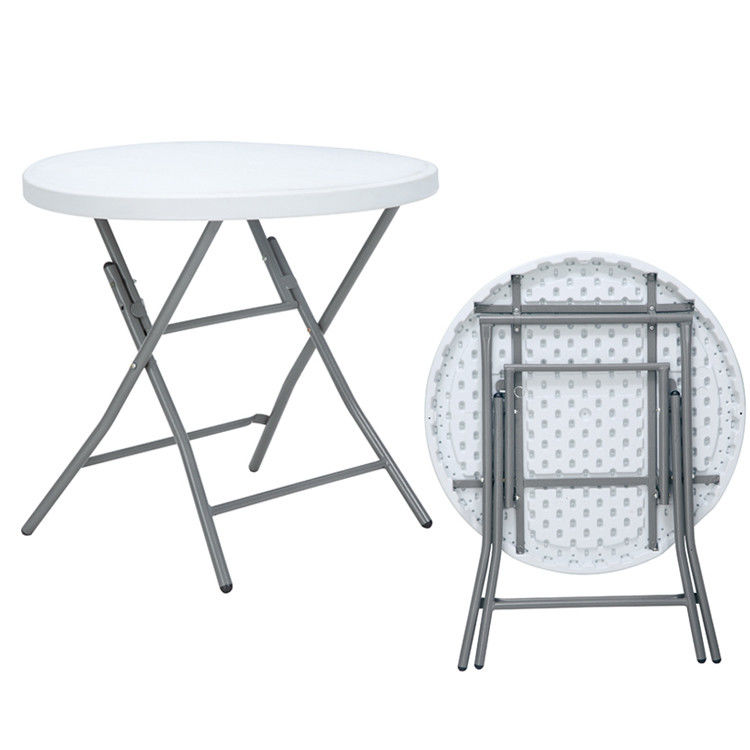 Imballaggio per la posta Tavolo da pranzo portatile rotondo di plastica metallica pieghevole per lo stile di design moderno