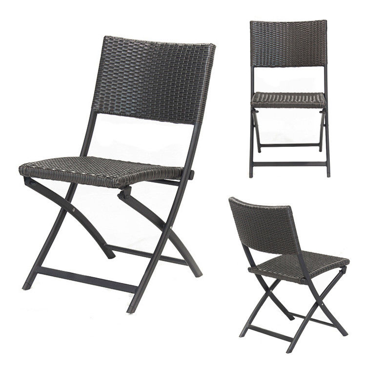 Eventi di banchetto all' aperto Pieghevole PE Rattan Wicker Sedile da caffè con logo personalizzato