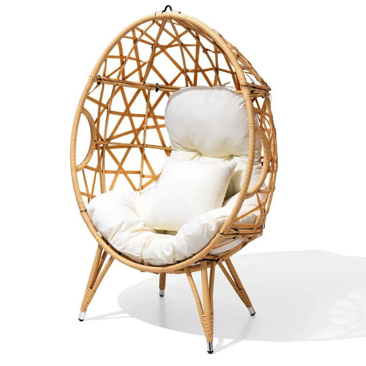 Generale Arredamento esterno ripiegato Sì Rotondo Pe Rattan Wicker Uovo Divano Sedile con cuscino