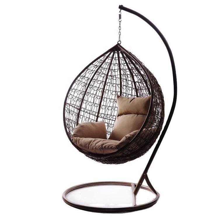 Balcone esterno Giardino Soggiorno Swing Egg Chair con PE Wicker Rattan Design