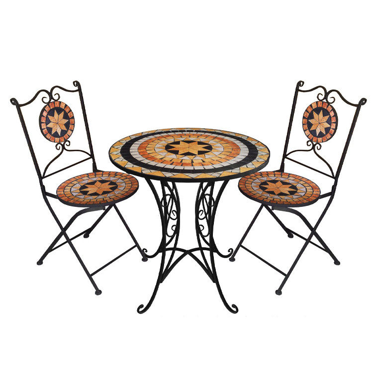 Patio esterno giardino Bistro telaio in ferro Nordic antico 2 posti tavolo da pranzo e sedia