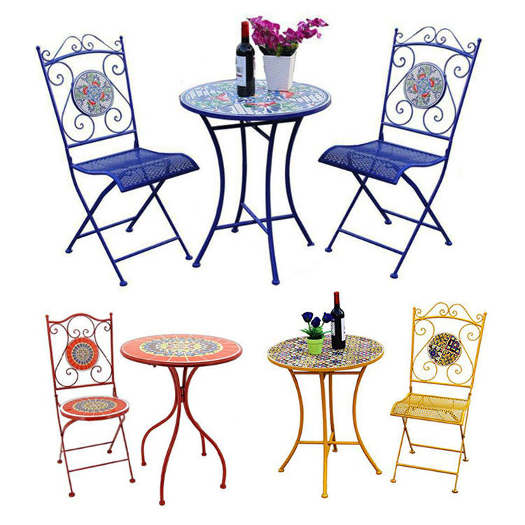 European Outdoor Bistro Set per balcone piccolo giardino da tre pezzi