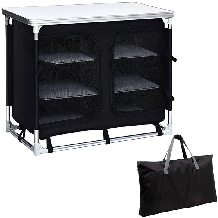 Giardino esterno Patio Metallo Picnic Organizzatore di magazzino Armadio Cucina Campeggio Tavolo da cucina